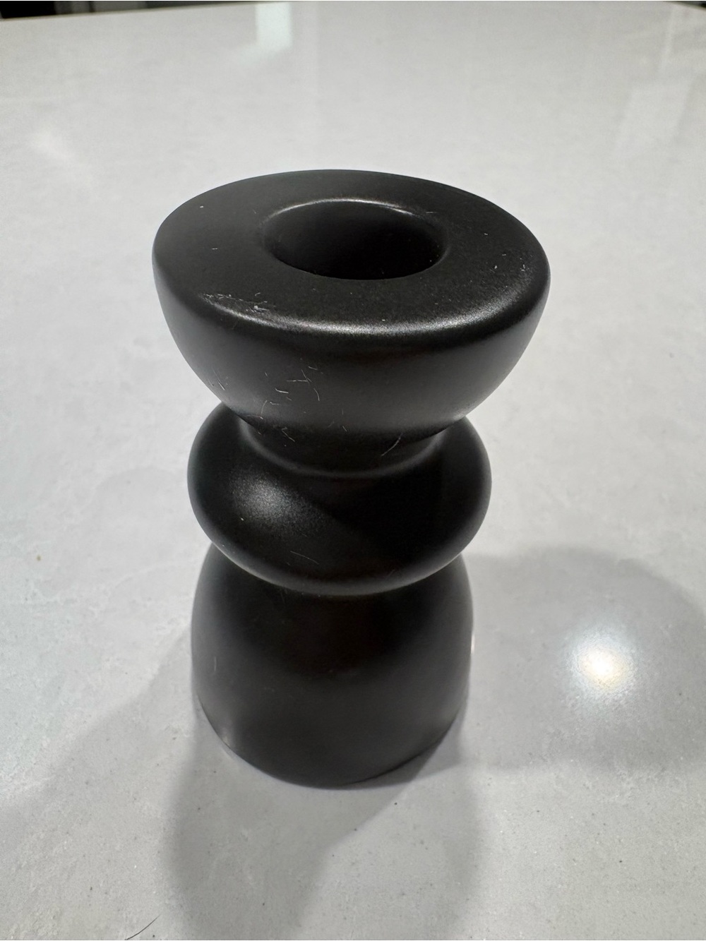 Matte Black Sculptural Candle Holder set, NWT